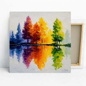 Rainbow Forest Reflection Art