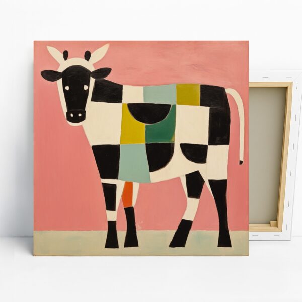 Colorful Geometric Cow Art