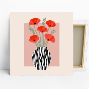 Red Poppy Vase Art