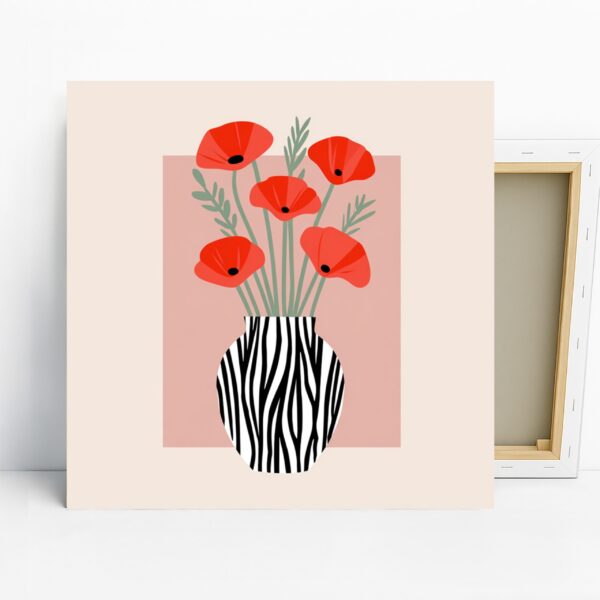 Red Poppy Vase Art