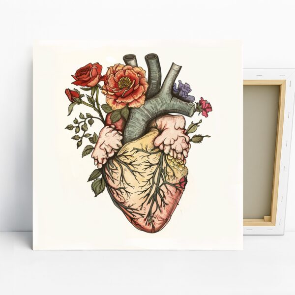 Blooming Heart Anatomy Art