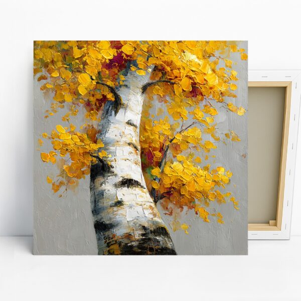 Golden Birch Tree Art