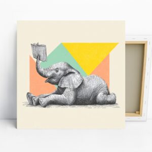Elephant Reading Art