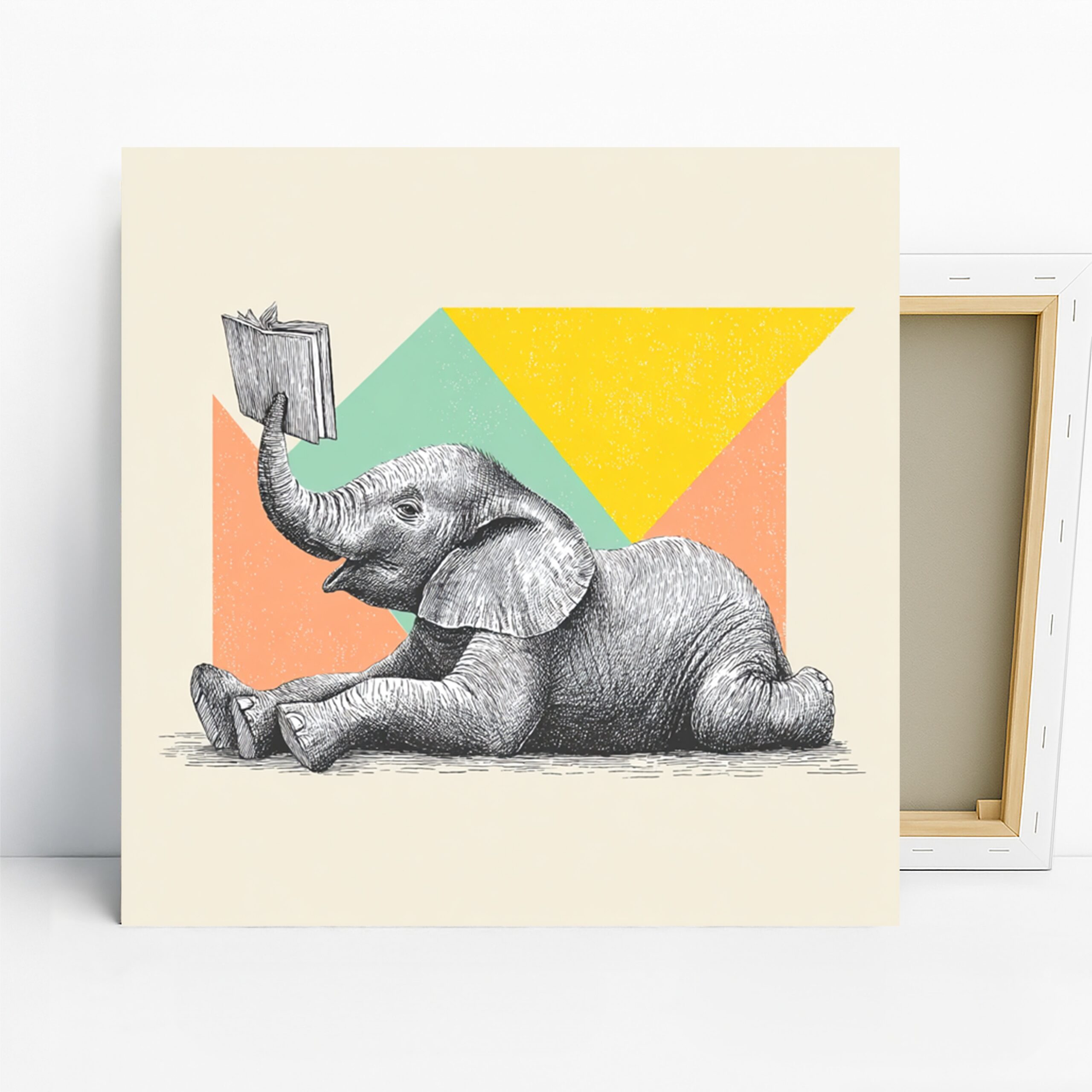 1.jpg Elephant Reading Art