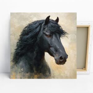Black Horse Portrait Art