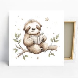 Sloth Reading Art