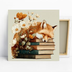 Fox and Flowers Art
