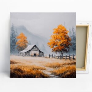 Autumn Barn Landscape Art