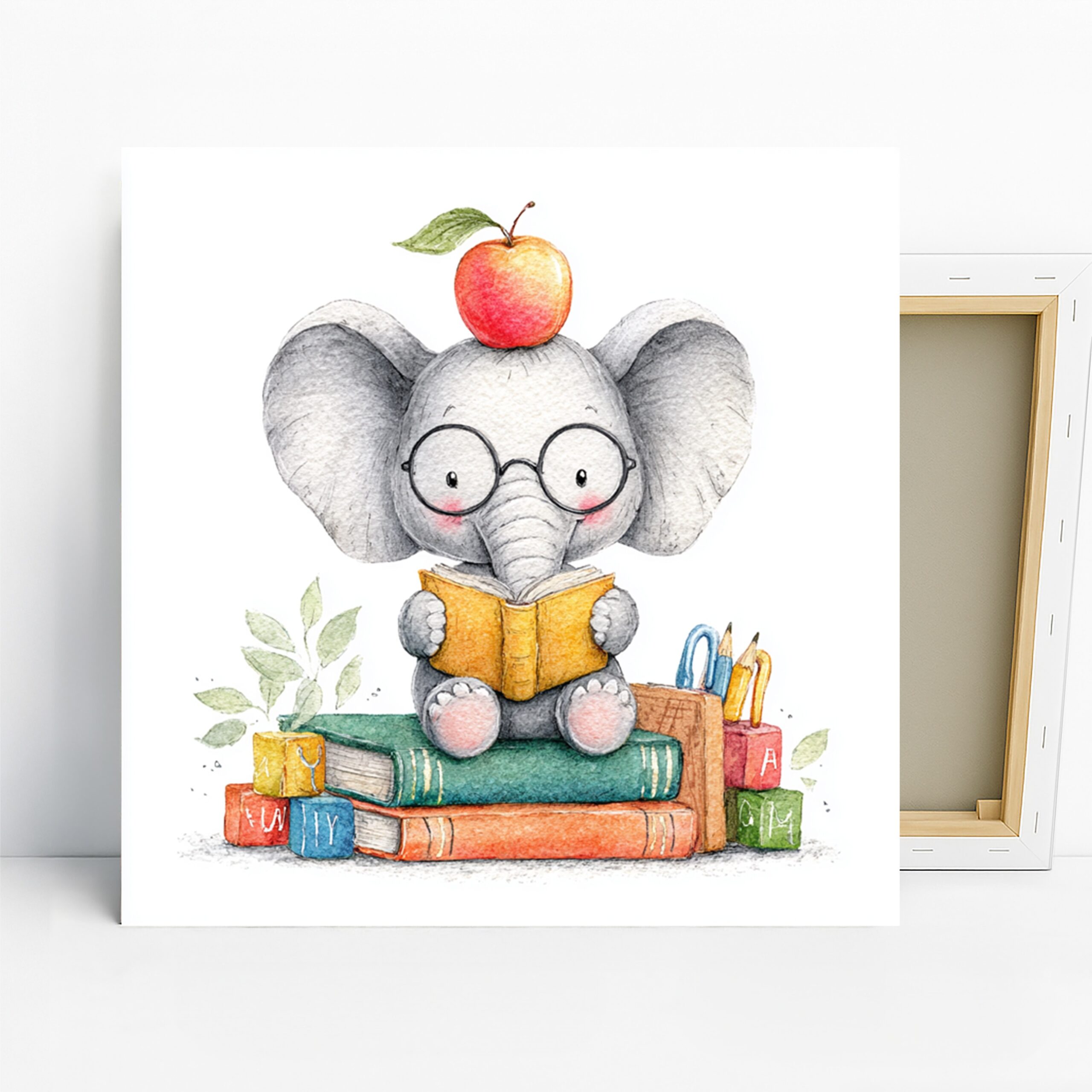 1.jpg Elephant Reading Art