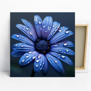 Blue Daisy Water Drop Art