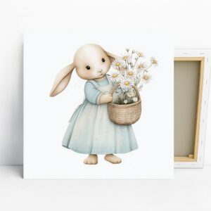 Bunny Daisy Basket Art