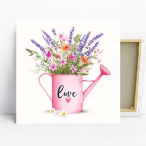 Love Blooms Watering Can Art