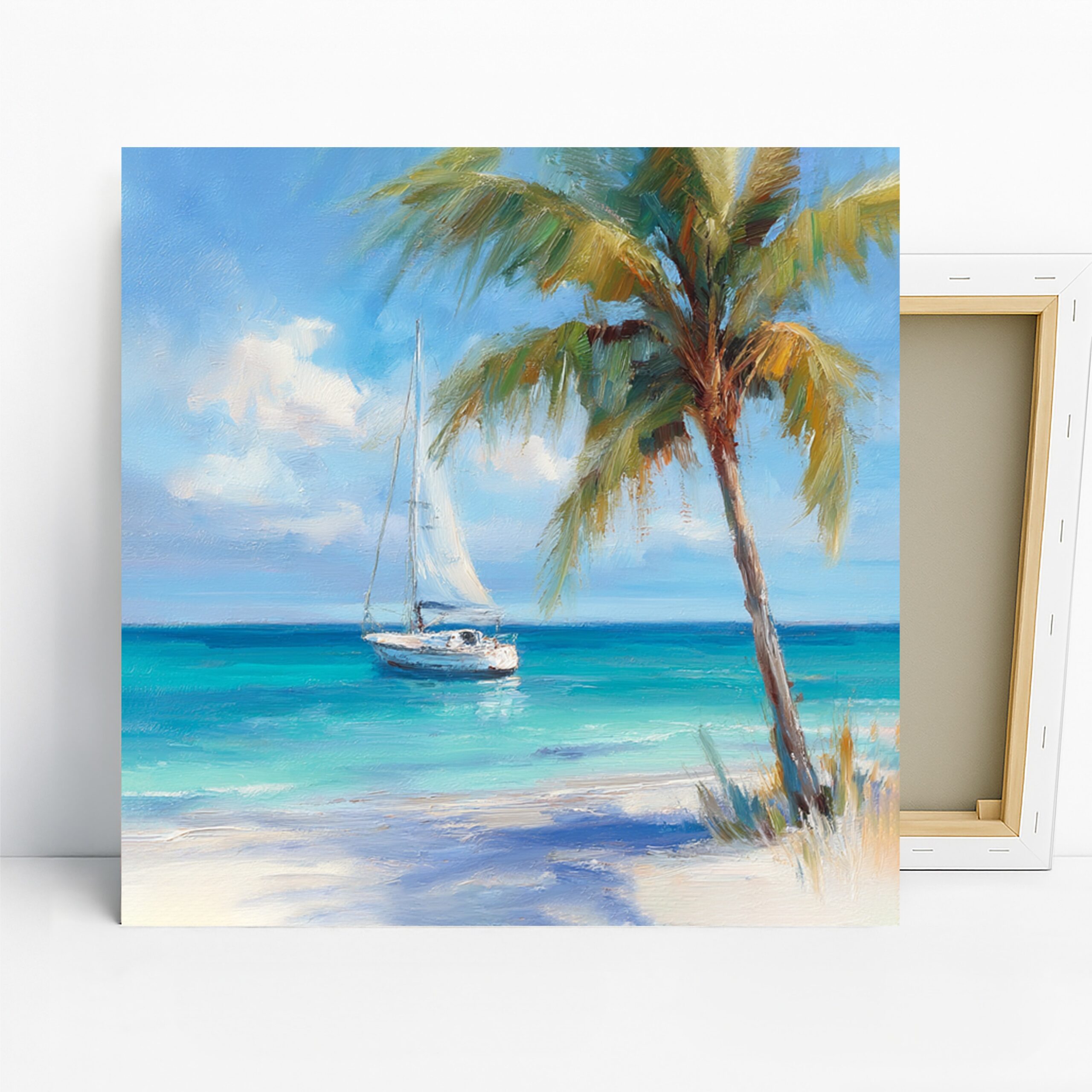1.jpg Tropical Beach Sailboat Art