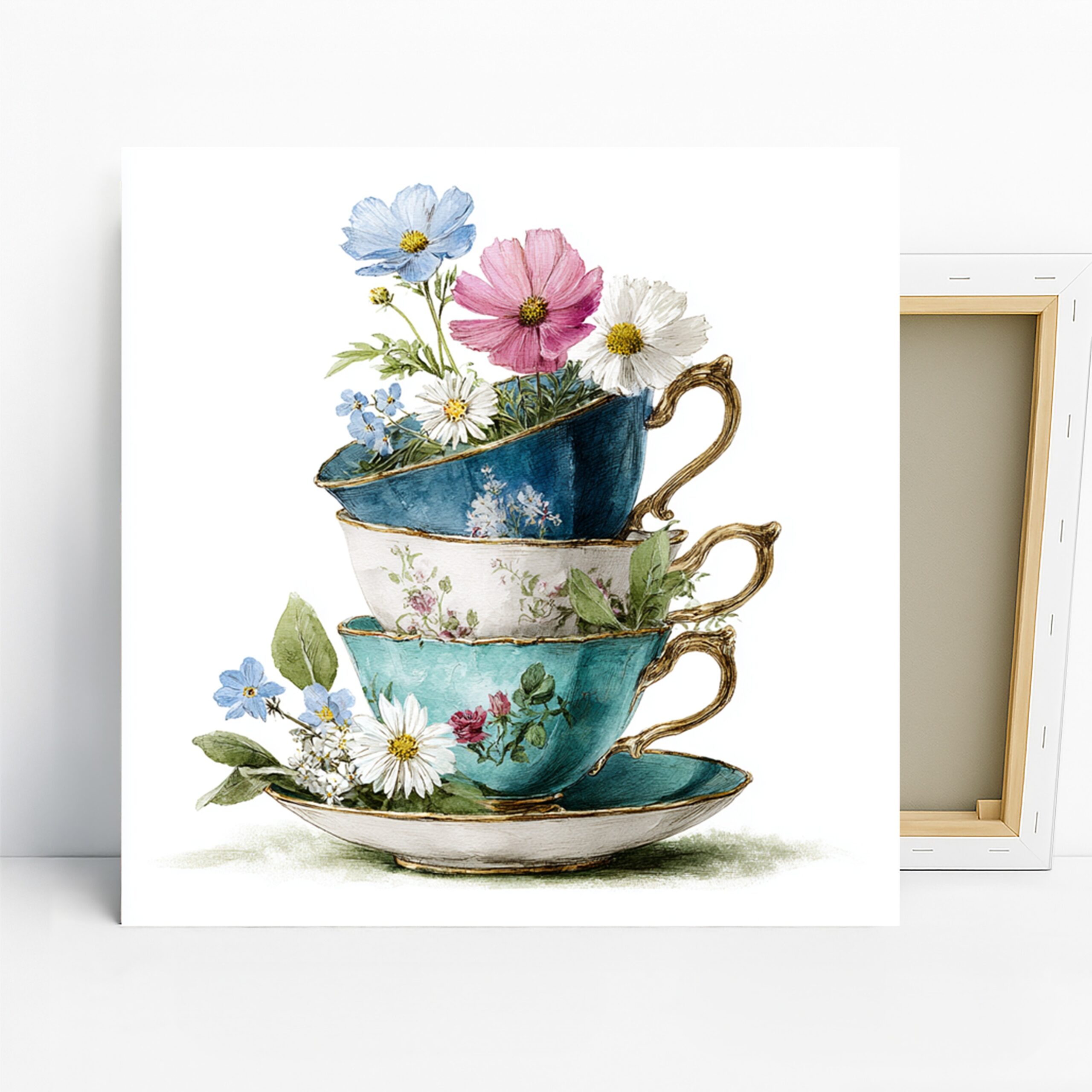 1.jpg Floral Teacup Stack Art