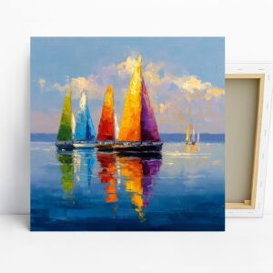 Colorful Sailboats Art