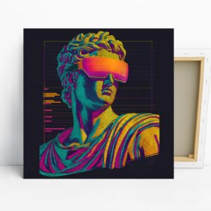 Neon Retro Futurism Portrait Art