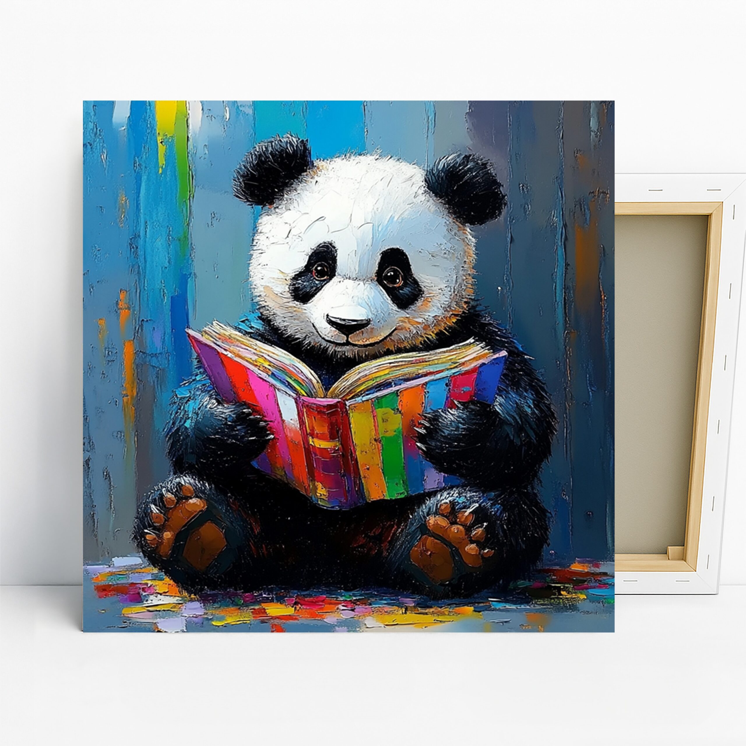 1.jpg Panda Reading Book Art