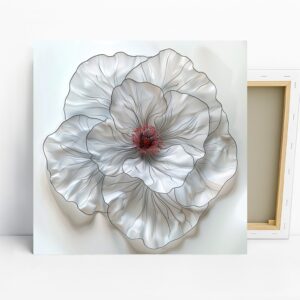 White Poppy Bloom Art