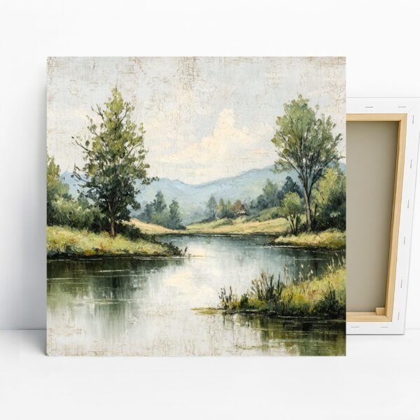 Tranquil River Landscape Art