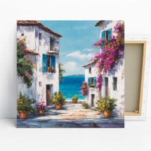 Mediterranean Seaside Village Art