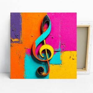 Vibrant Treble Clef Art