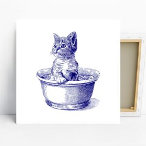 Kitten in Bowl Art