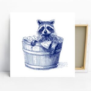 Raccoon Bath Time Art