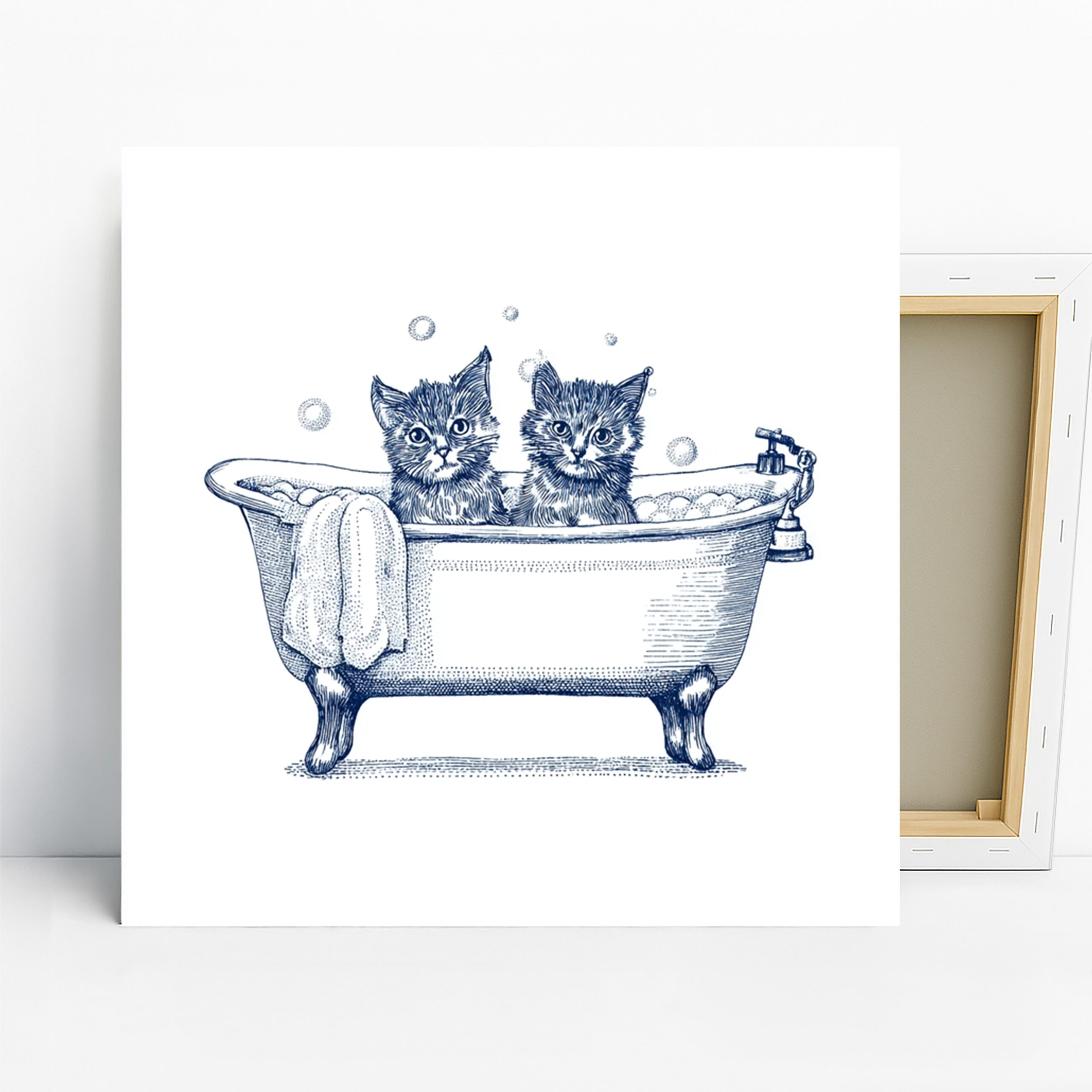 1.jpg Kitten Bath Time Art