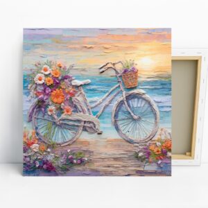 Seaside Bicycle Bloom Art