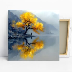 Golden Tree Reflection Art