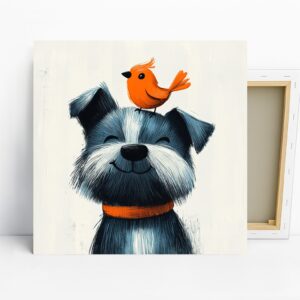 Dog and Bird Friend Art