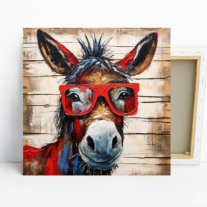 Donkey with Red Glasses Art