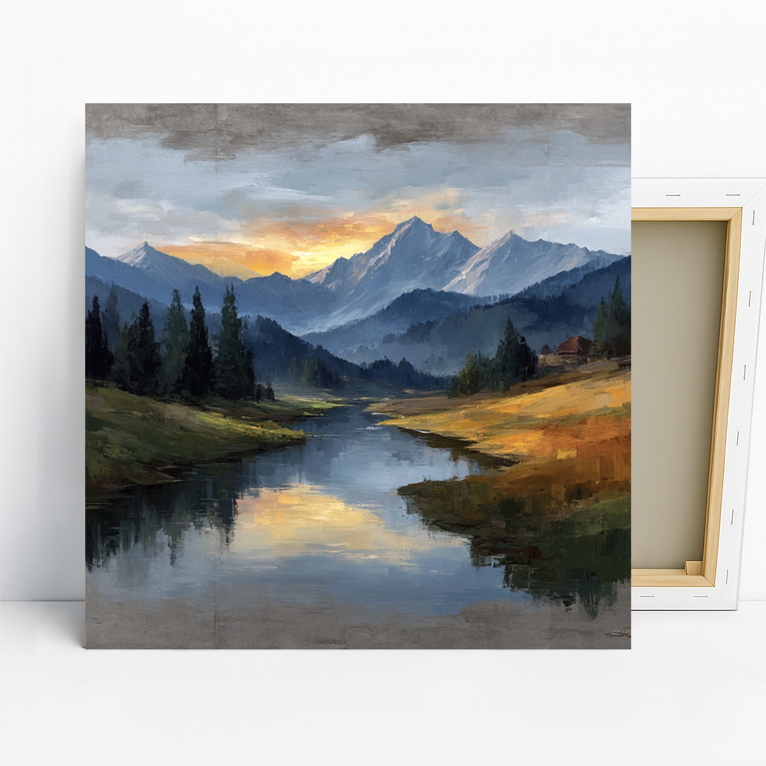 1.jpg Mountain Sunrise River Art