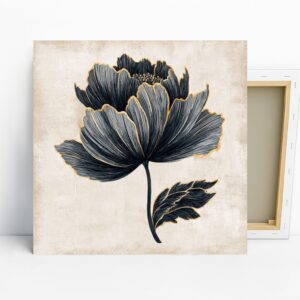 Black Gold Peony Art