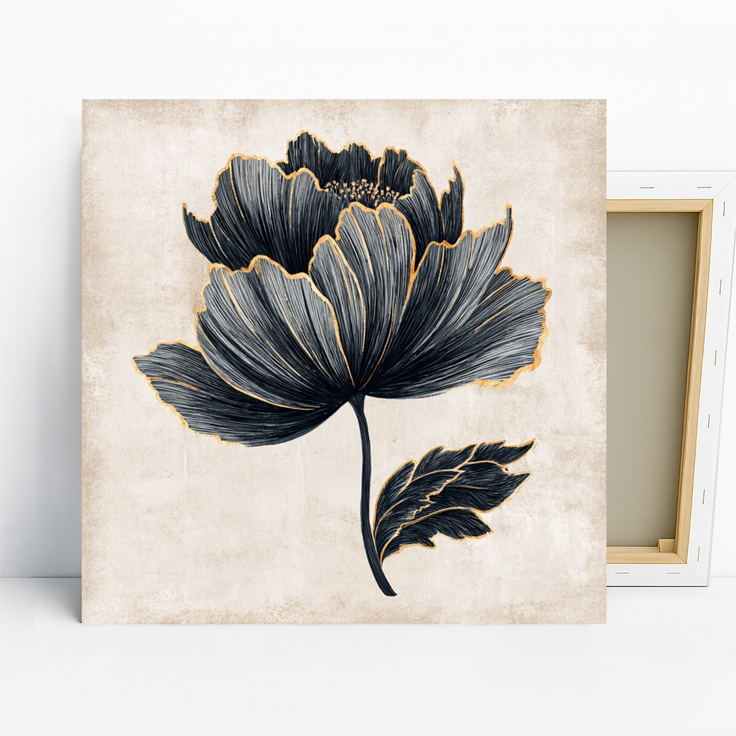 1.jpg Black Gold Peony Art