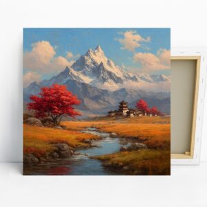 Majestic Mountain Temple Art