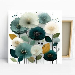 Teal Bloom Art