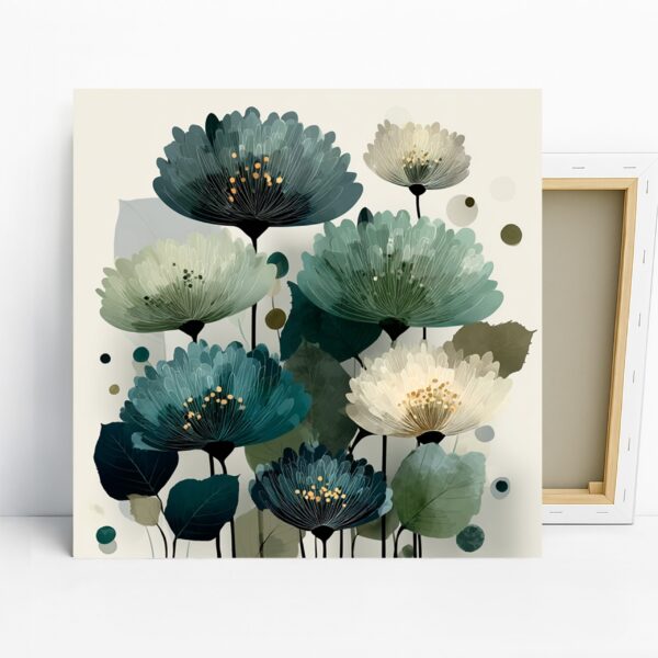 Teal Poppy Flower Art