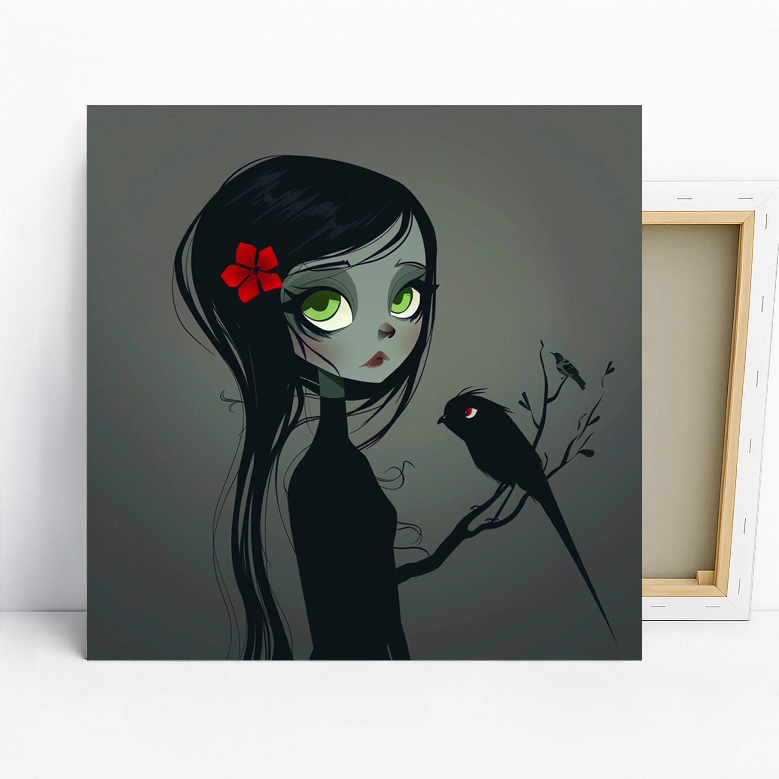 1.jpg Gothic Girl and Raven Art