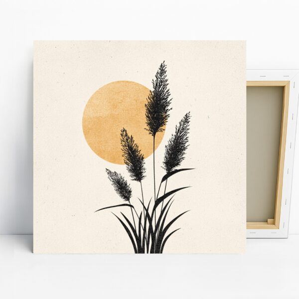 Sunset Grass Silhouette Art