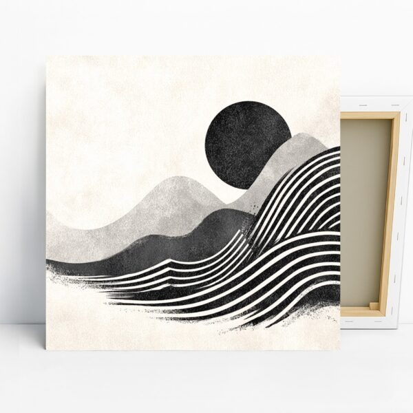 Waves and Sun Abstract Art