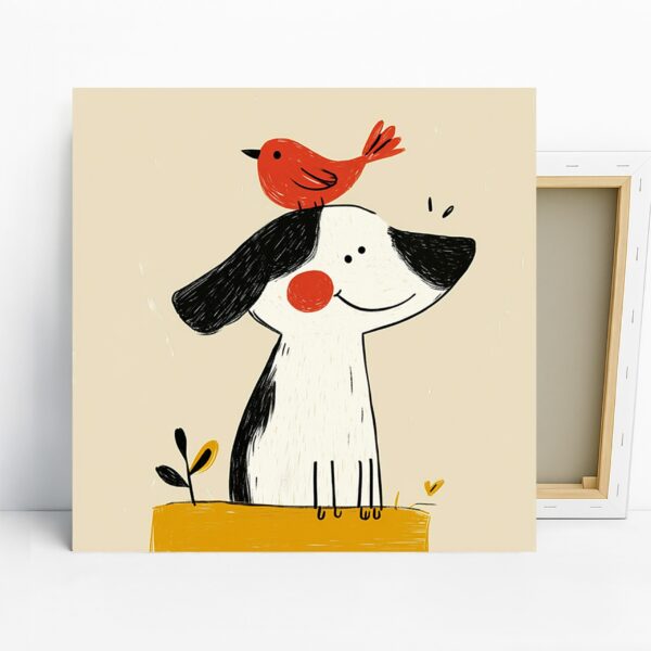 Dog and Bird Friend Art