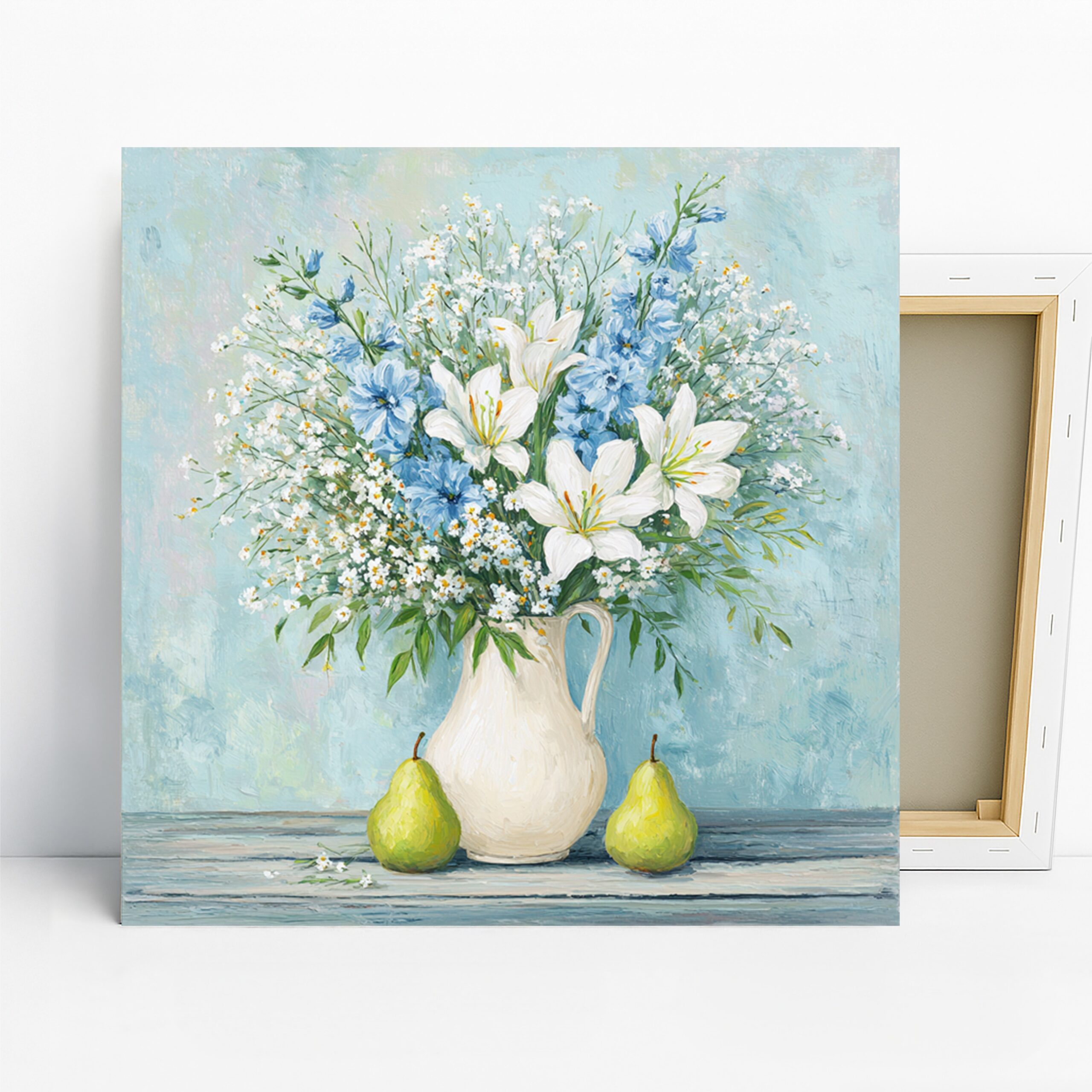 1.jpg Blue and White Floral Bouquet Art