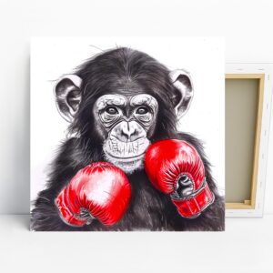 Chimpanzee Boxing Art