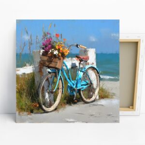 Beachside Bicycle Blooms Art