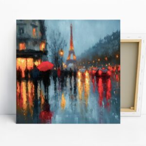 Rainy Paris Eiffel Tower Art