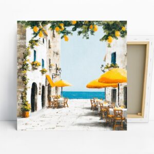 Sunny Mediterranean Cafe Art