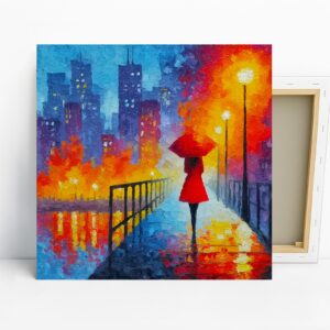 Rainy City Lights Art