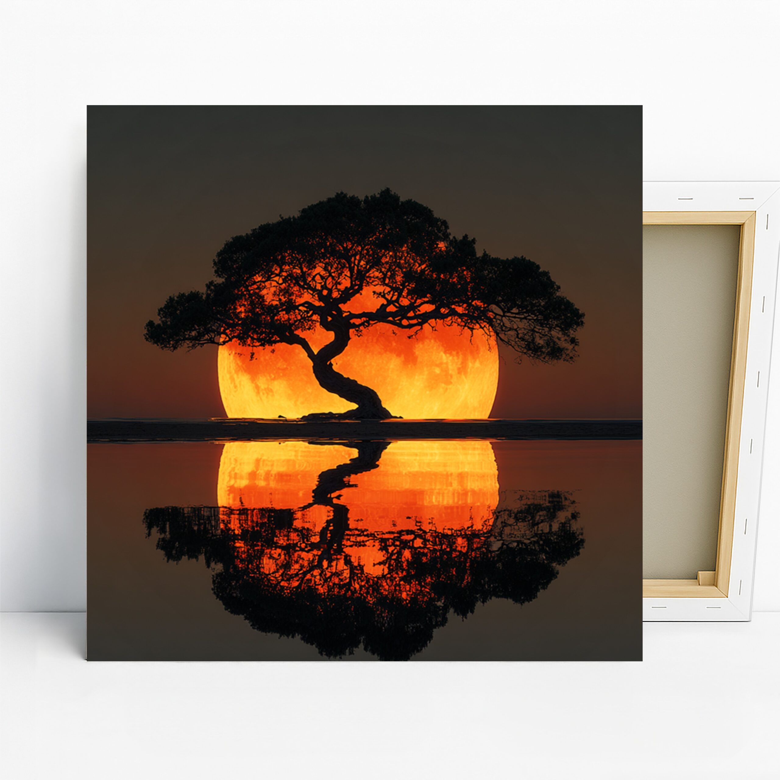 1.jpg Sunset Tree Reflection Art