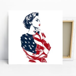 American Flag Pin-up Art